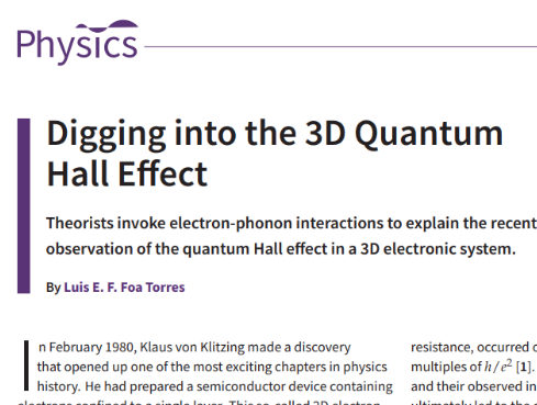 Digging into the 3D Quantum Hall Effect — Viewpoint for APS Physics